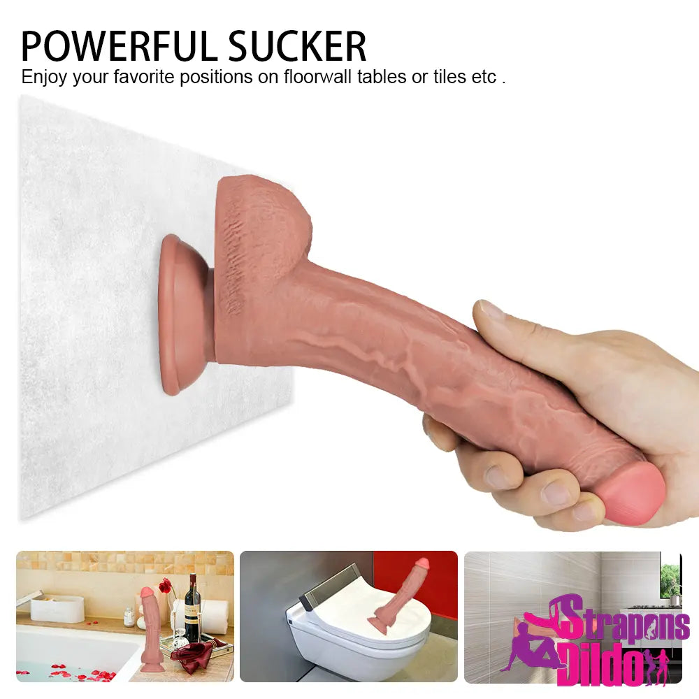 9.44in Real Silicone Soft Feels Like Skin Dildo Sex Toy For Women Men Strap ons Dildo