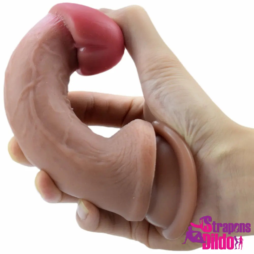 7.08in Mushroom Head Realistic Silicone Soft Penis Dildo For Women Sex - Strap ons Dildo