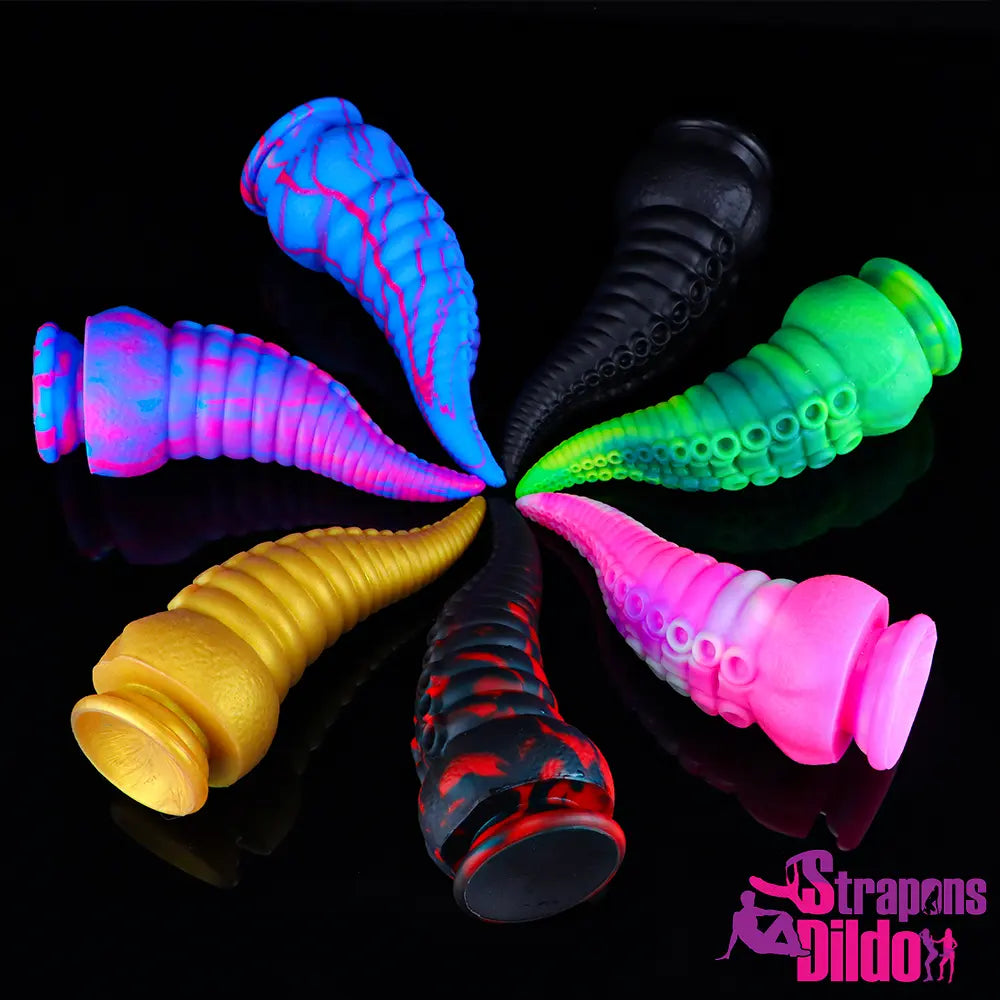 8.07in Silicone Octopus Tentacle Suction Cup Soft Anal Large Dildo - Strap ons Dildo