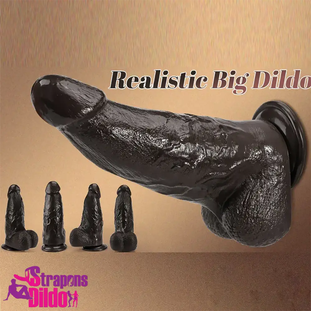 9.84in Superb Skin Real Thick Ebony Dildo For Female Self Pleasure Strap ons Dildo