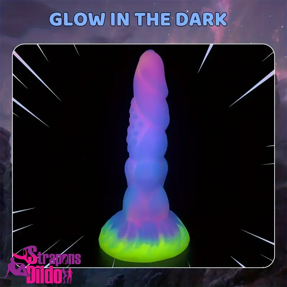 8.14in Flexible Silicone Soft Big Dildo Luminous Monster Masturbator Toy Strap ons Dildo