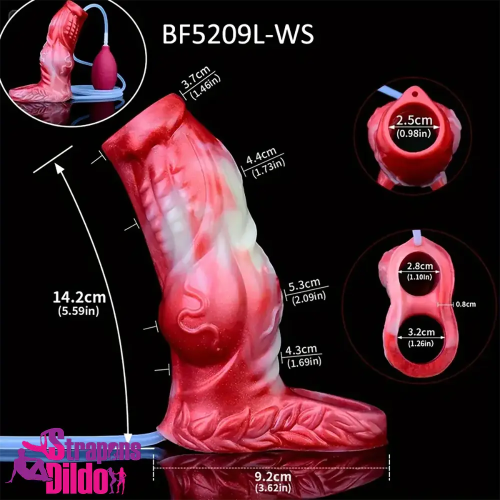 4.8in 5.59in Soft Liquid Silicone Monster Ejaculating Dildo Sleeve Toy Strap ons Dildo