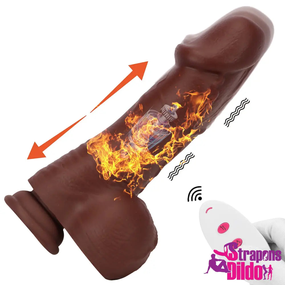 8.85in 3in1 Intelligent Heating Thrusting Vibrating Automatic Real Dildo Strap ons Dildo