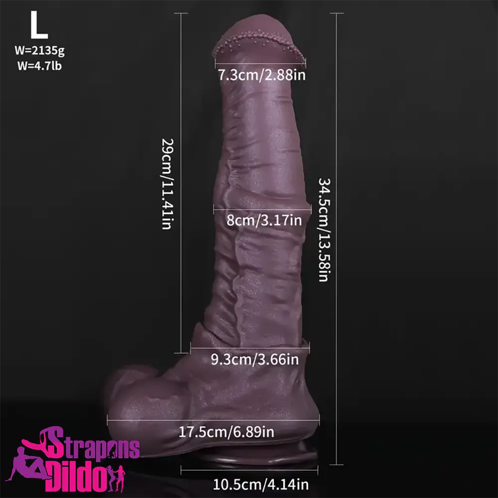 9.45in 11.41in 13.58in Liquid Silicone Animal Horse Hands-Free Play Dildo Strap ons Dildo