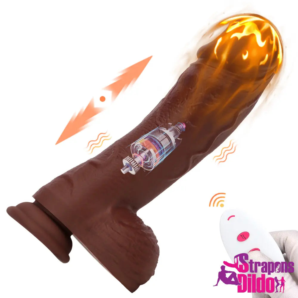 8.85in Intelligent Warming Thrusting Vibrating Automatic Remote Real Dildo Strap ons Dildo