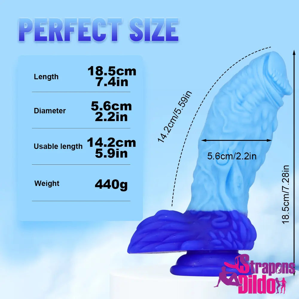 7.4in Silicone Soft Dragon Animal Dildo For Women Men Gay Lesbian - Strap ons Dildo