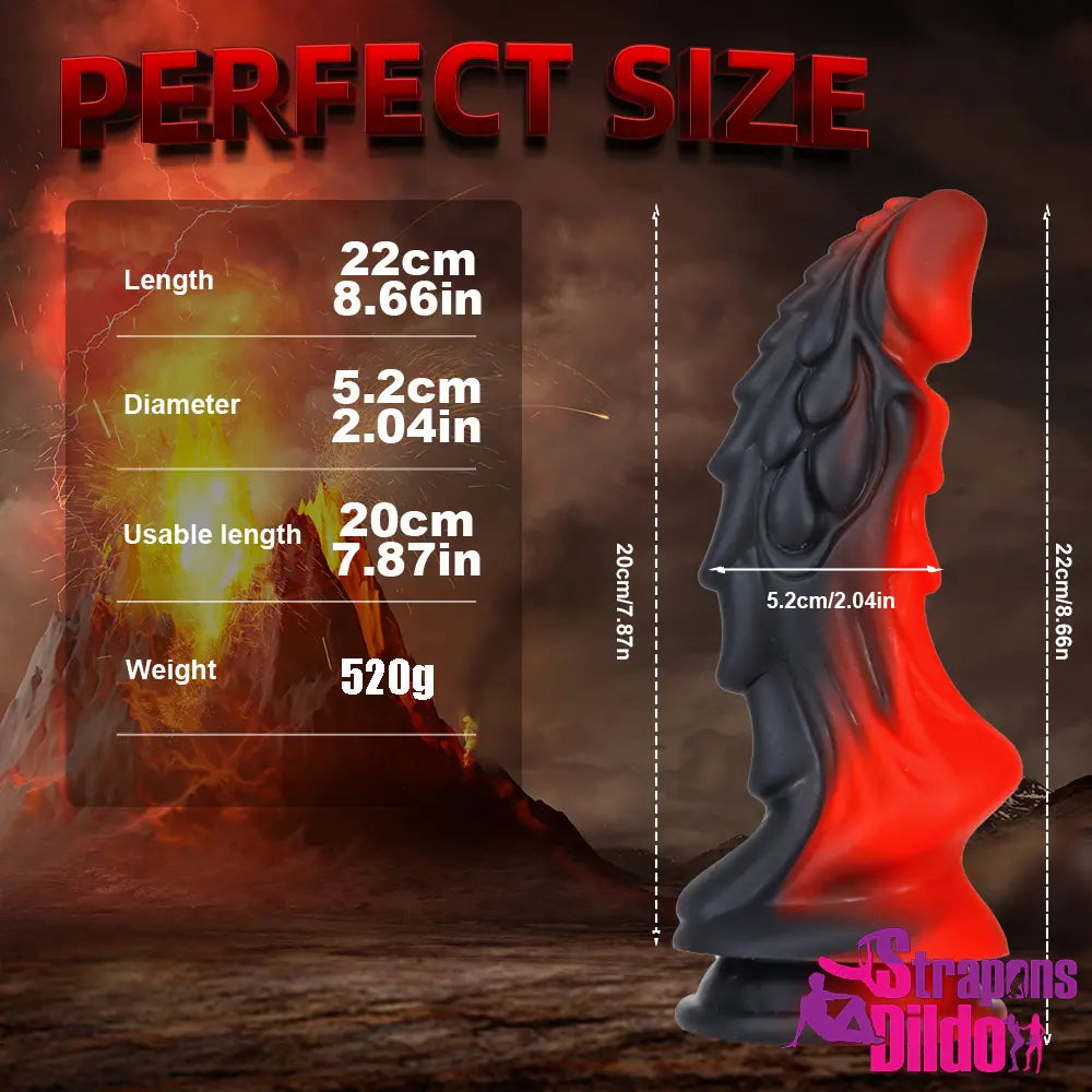 8.66in Silicone Soft Large Dragon Animal Dildo Anal Vaginal Stimulation - Strap ons Dildo