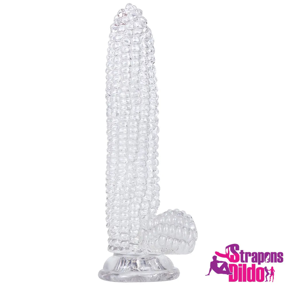 8.26in Corn PVC G Spot Real Feeling Big Anal Dildo With Suction Cup Strap ons Dildo