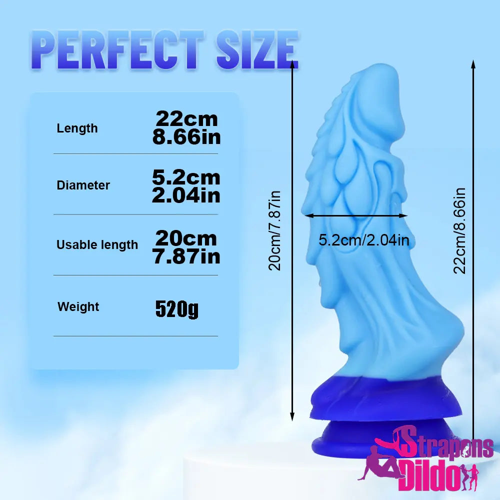 8.66in Silicone Soft Large Dragon Animal Dildo Anal Vaginal Stimulation - Strap ons Dildo