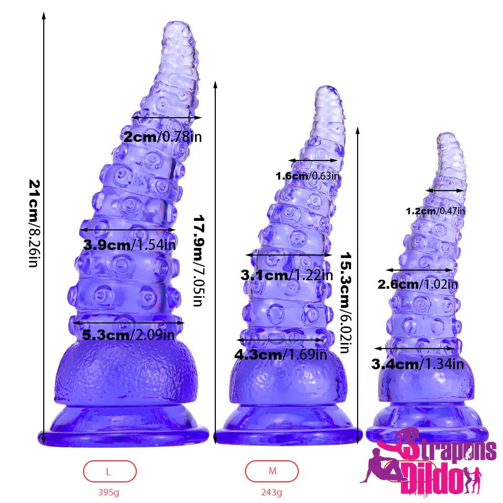 6.02in 7.05in 8.26in Tentacle Octopus Wide Animal Women Couples Dildo - Strap ons Dildo