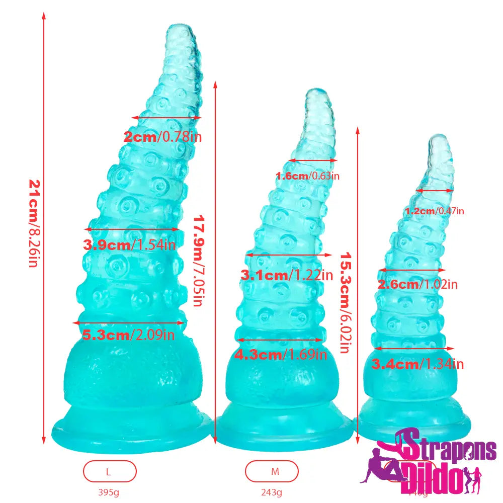 6.02in 7.05in 8.26in Tentacle Octopus Wide Animal Women Couples Dildo - Strap ons Dildo