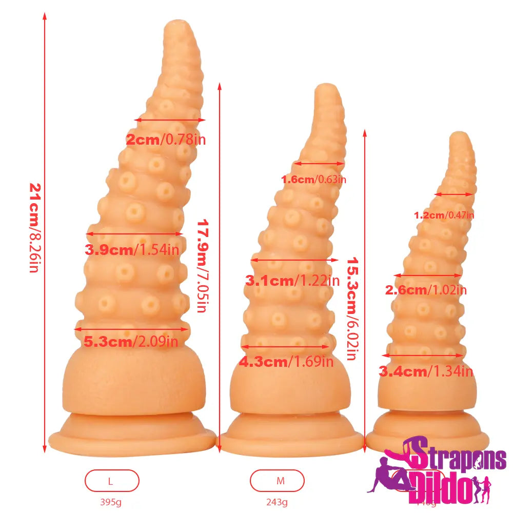 6.02in 7.05in 8.26in Tentacle Octopus Wide Animal Women Couples Dildo - Strap ons Dildo