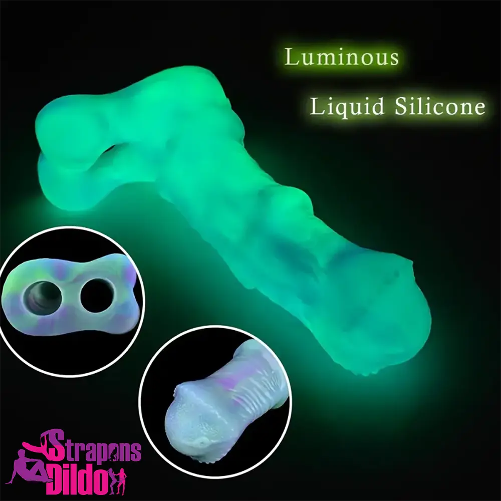 8.07in Silicone Soft Dildo Sleeve Horse Animal Luminous Penis Sex Toy Strap ons Dildo