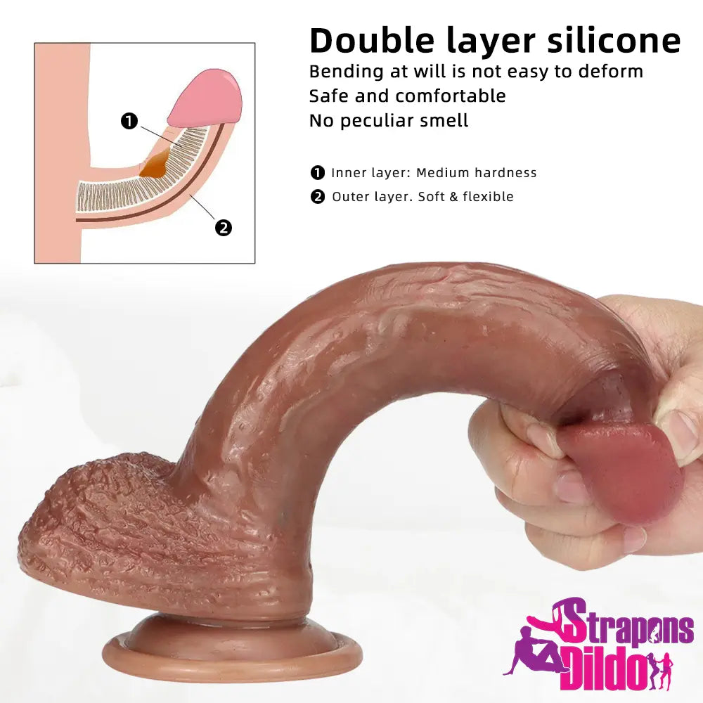 8.66in Real Big Silicone Suction Cup Soft Anal Lifelike Dildo For Women - Strap ons Dildo