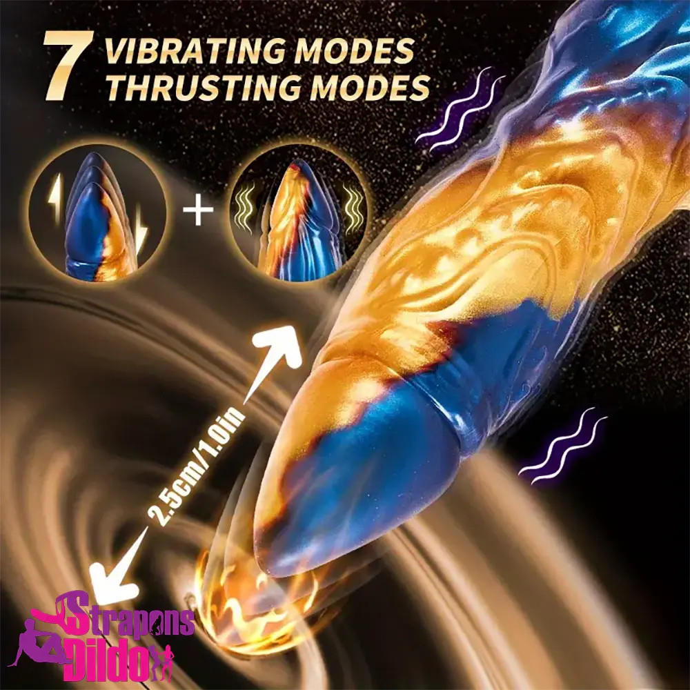 9.25in 3in1 Fantasy Monster Thrusting Dildo Vibrator For G spot Stimulation Strap ons Dildo