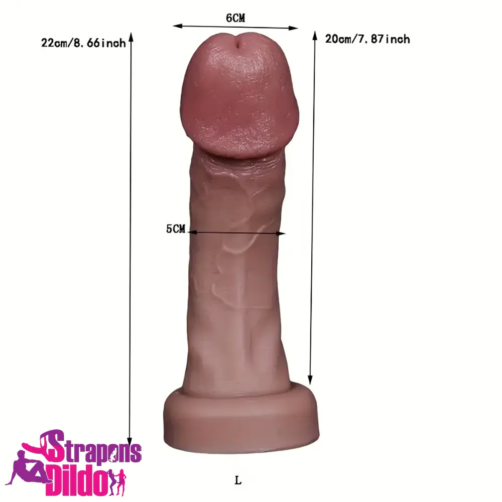 6.5in 7.09in 8.66in Big Head Silicone Soft Real Hands-Free Play Dildo Strap ons Dildo