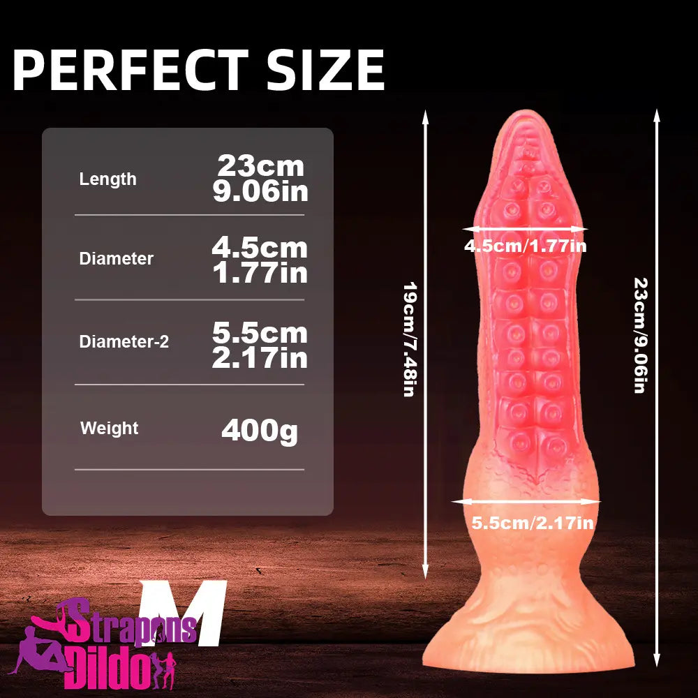 7.08in 9.06in 10.24in 11.81in Octopus Tentacle Silicone Soft Fantasy Dildo Strap ons Dildo