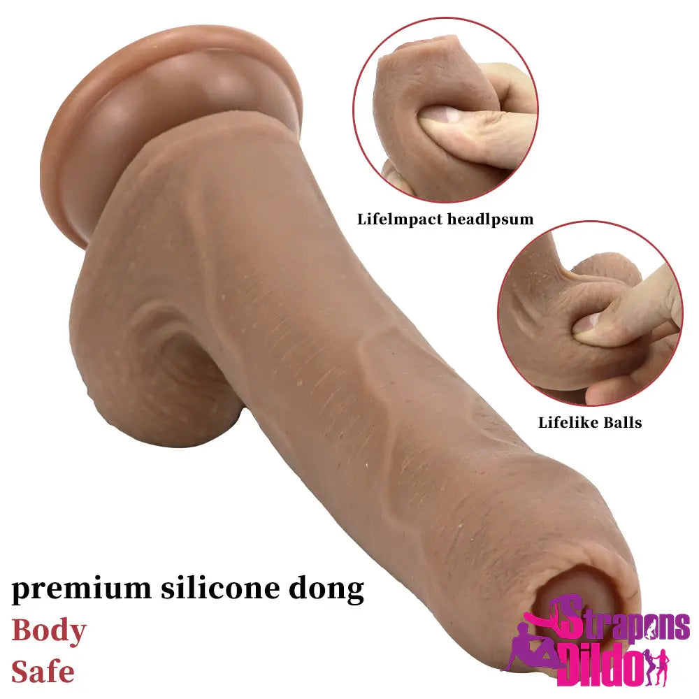 8.66in Silicone Big Soft Uncut Dildo Female Masturbation Adult Sex Toy - Strap ons Dildo