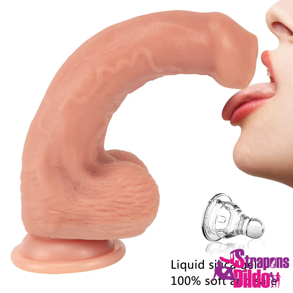 8.66in Realistic Silicone Soft Uncut G Spot Dildo For Adult Masturbator - Strap ons Dildo