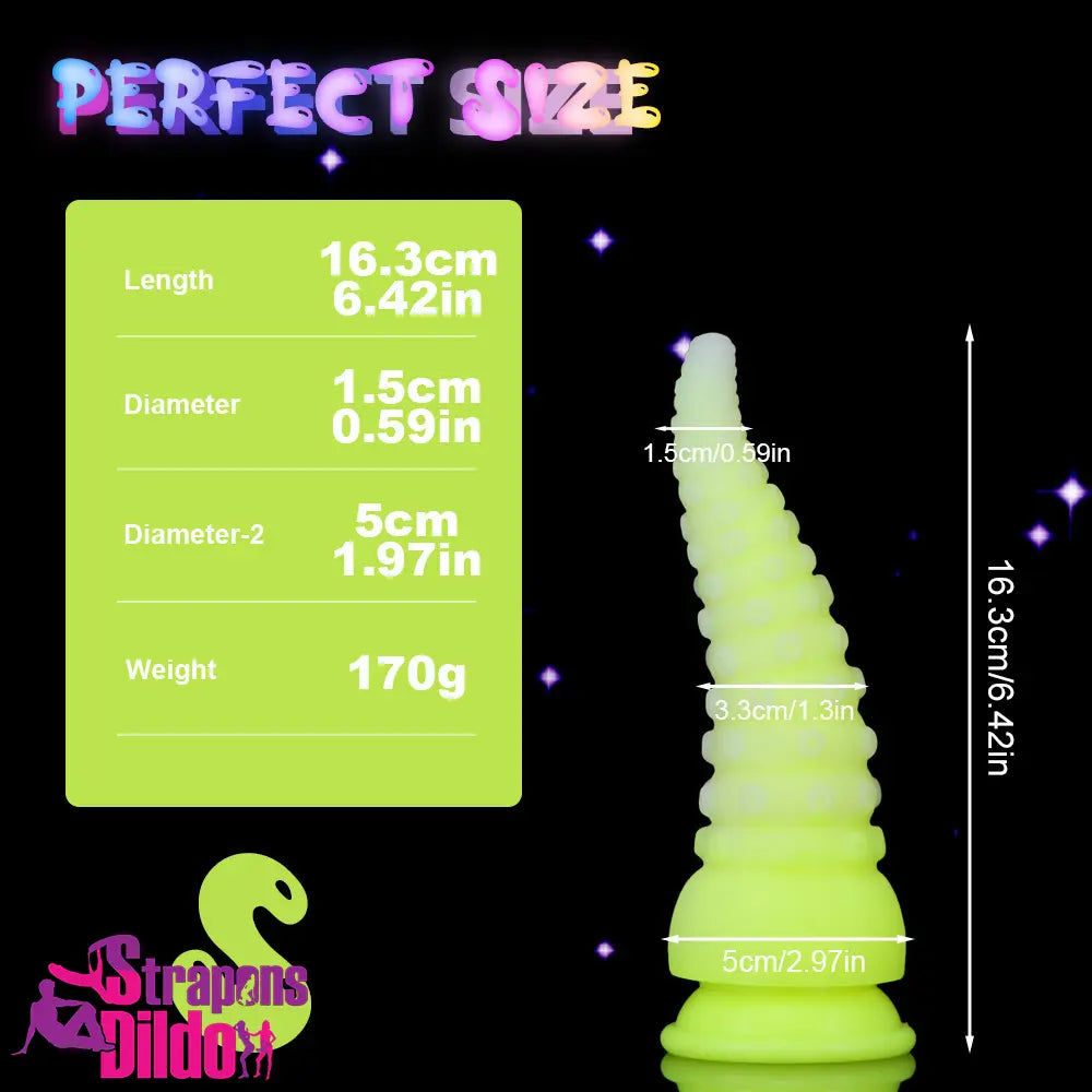 6.42in 7.48in 8.66in Fluorescent Octopus Tentacle Soft Real Female Dildo Strap ons Dildo