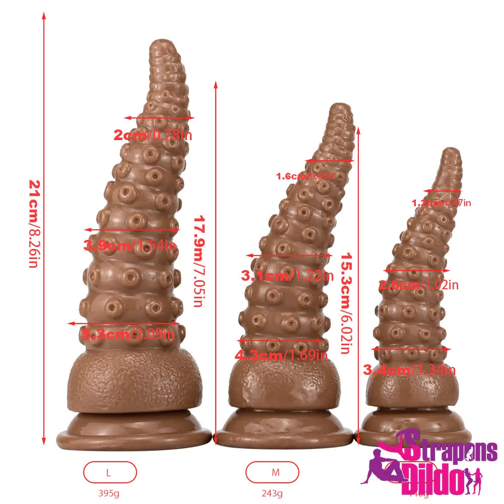 6.02in 7.05in 8.26in Tentacle Octopus Wide Animal Women Couples Dildo - Strap ons Dildo