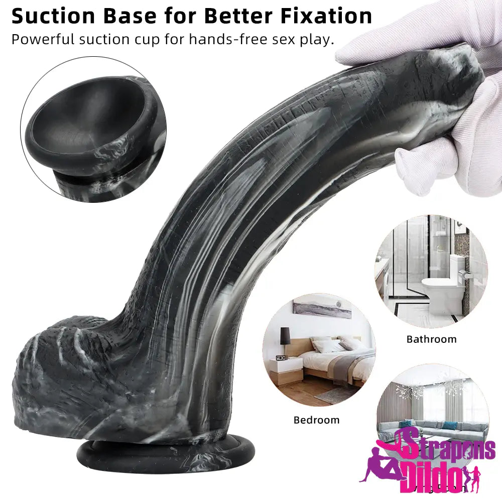 8.46in Realistic Silicone Soft Uncut Penis Big Dildo For Hands-Free Play - Strap ons Dildo