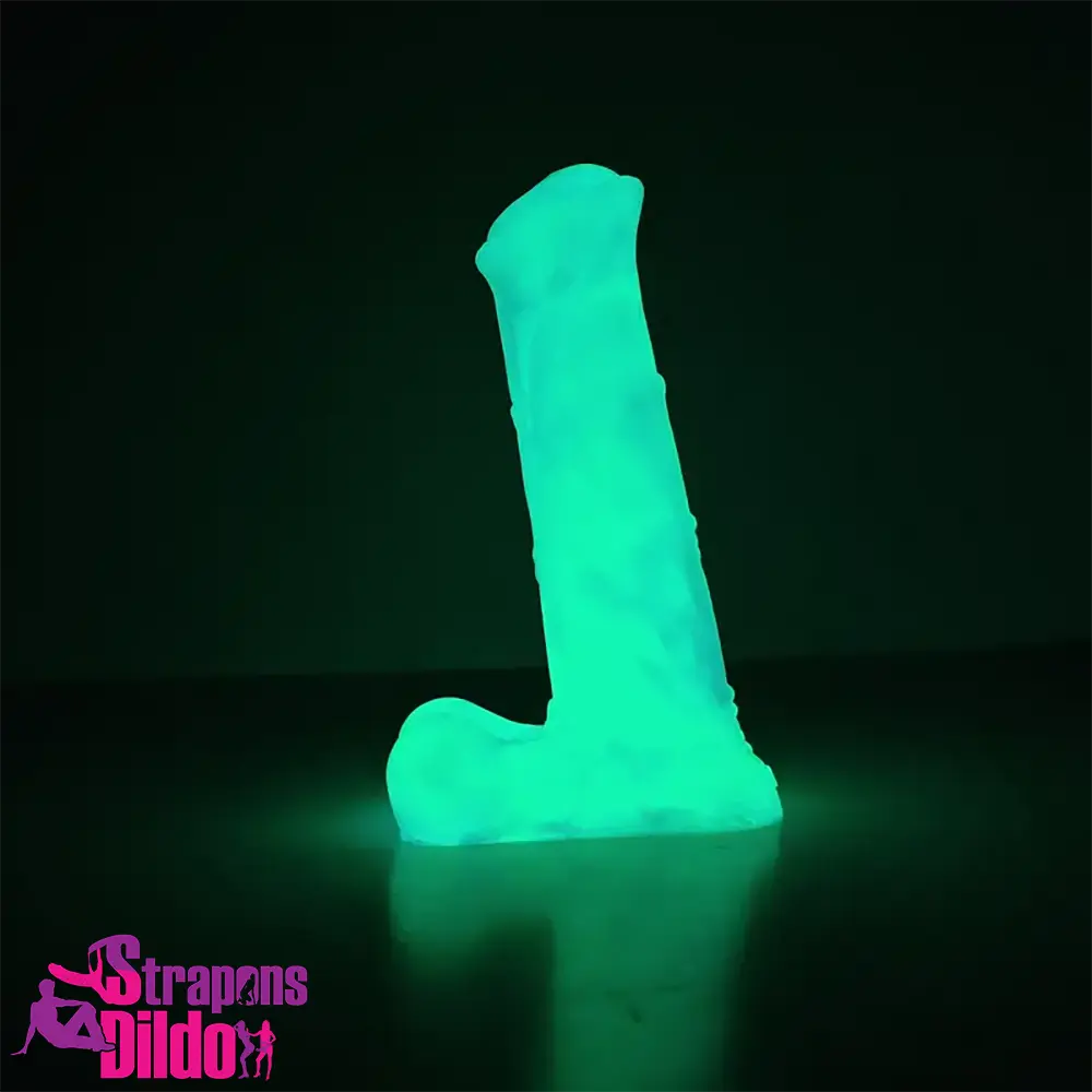 7.78in Liquid Silicone Fantasy Horse Glowing Luminous Animal Dildo Strap ons Dildo