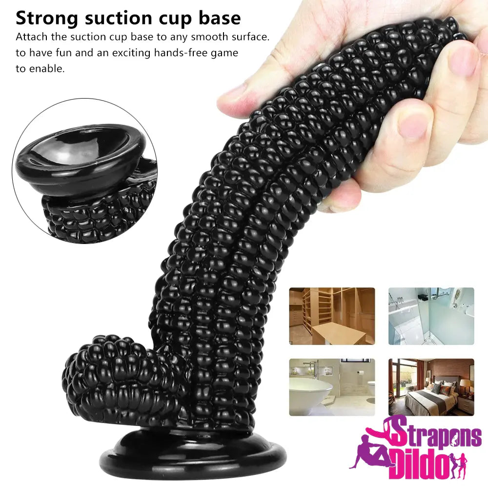 8.26in Corn PVC G Spot Real Feeling Big Anal Dildo With Suction Cup Strap ons Dildo