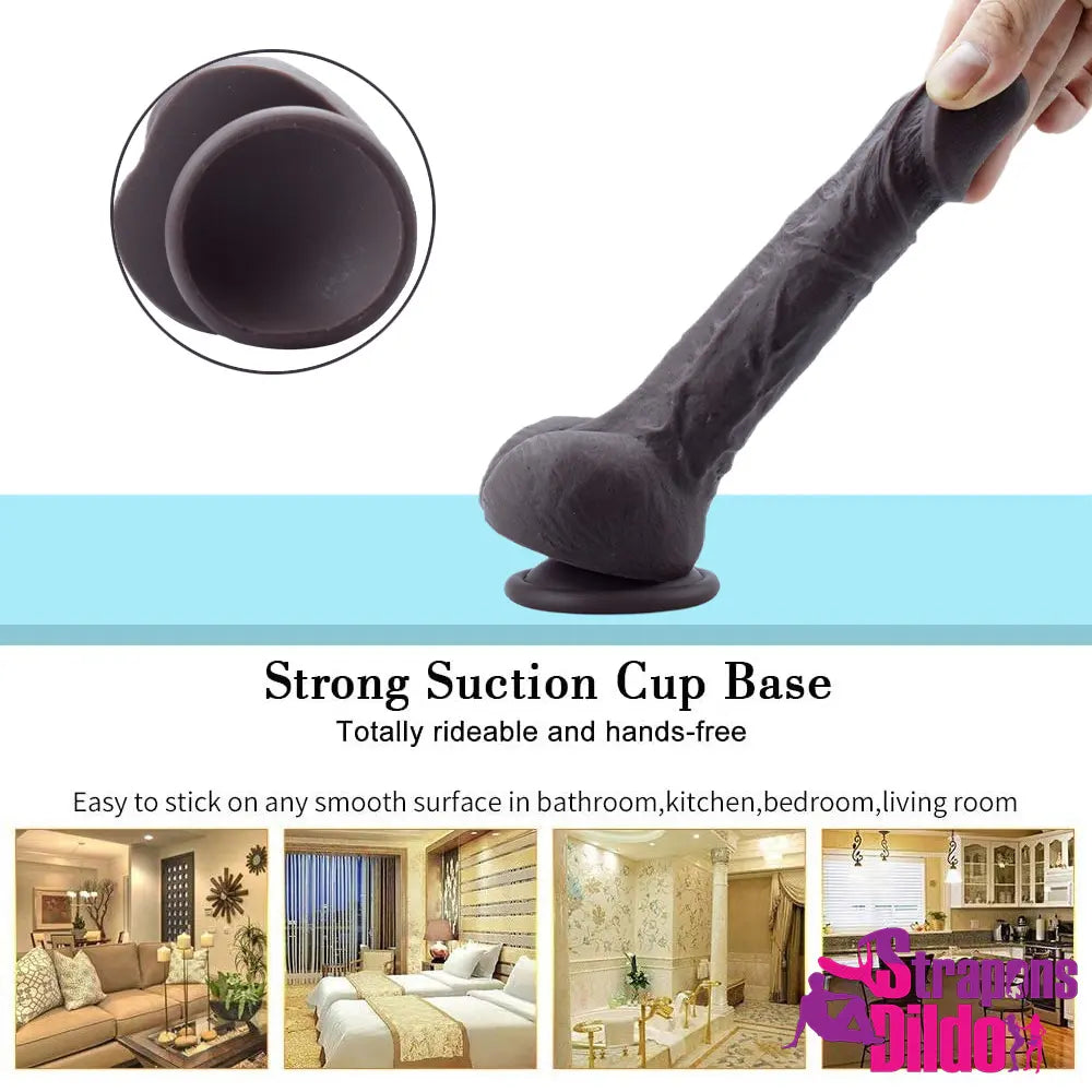 7.67in Lifelike Silicone Soft Realistic Penis G-spot Simulation Anal Dildo Strap ons Dildo