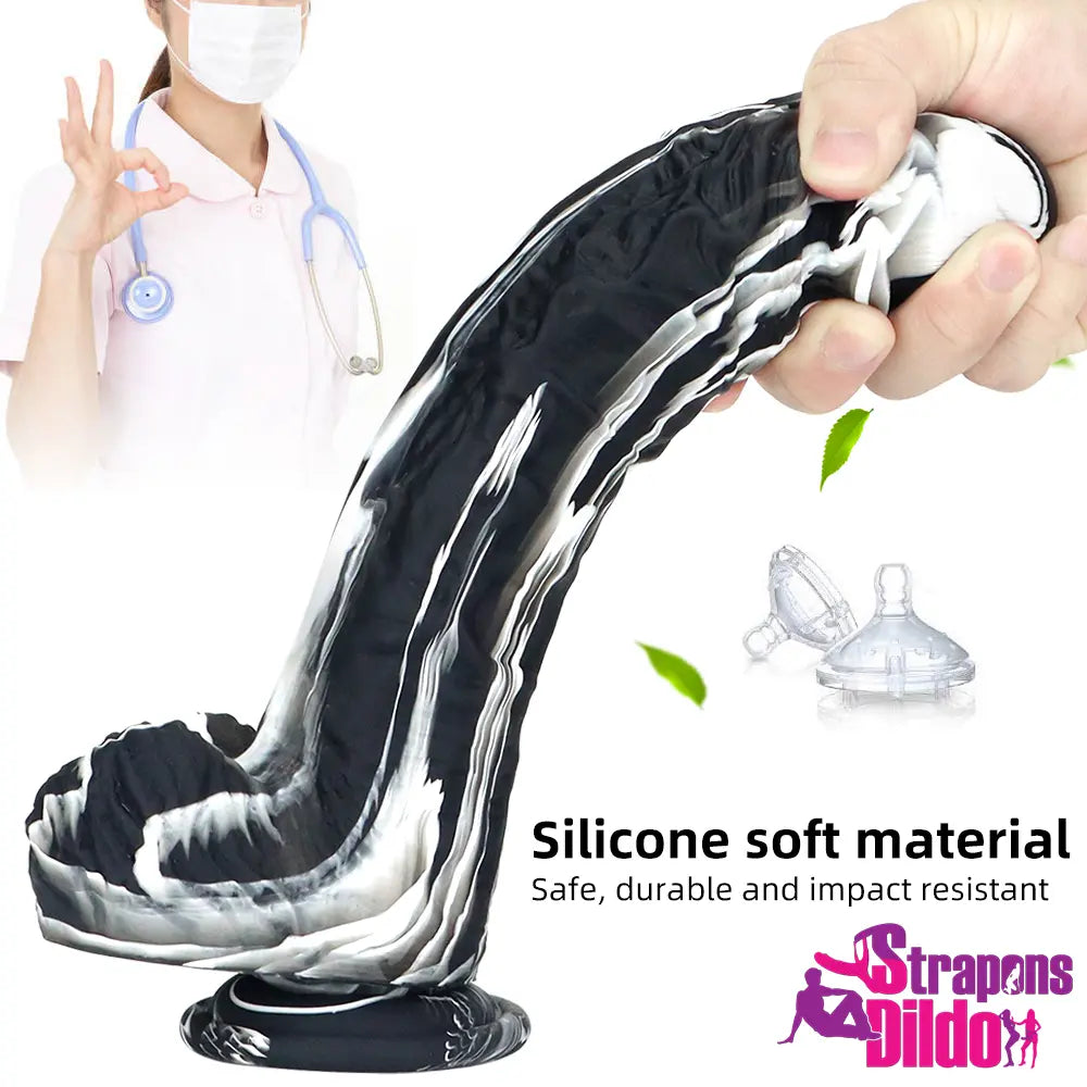 9.84in Silicone Soft Big Prostate Massage Dildo With Suction Cup Strap ons Dildo