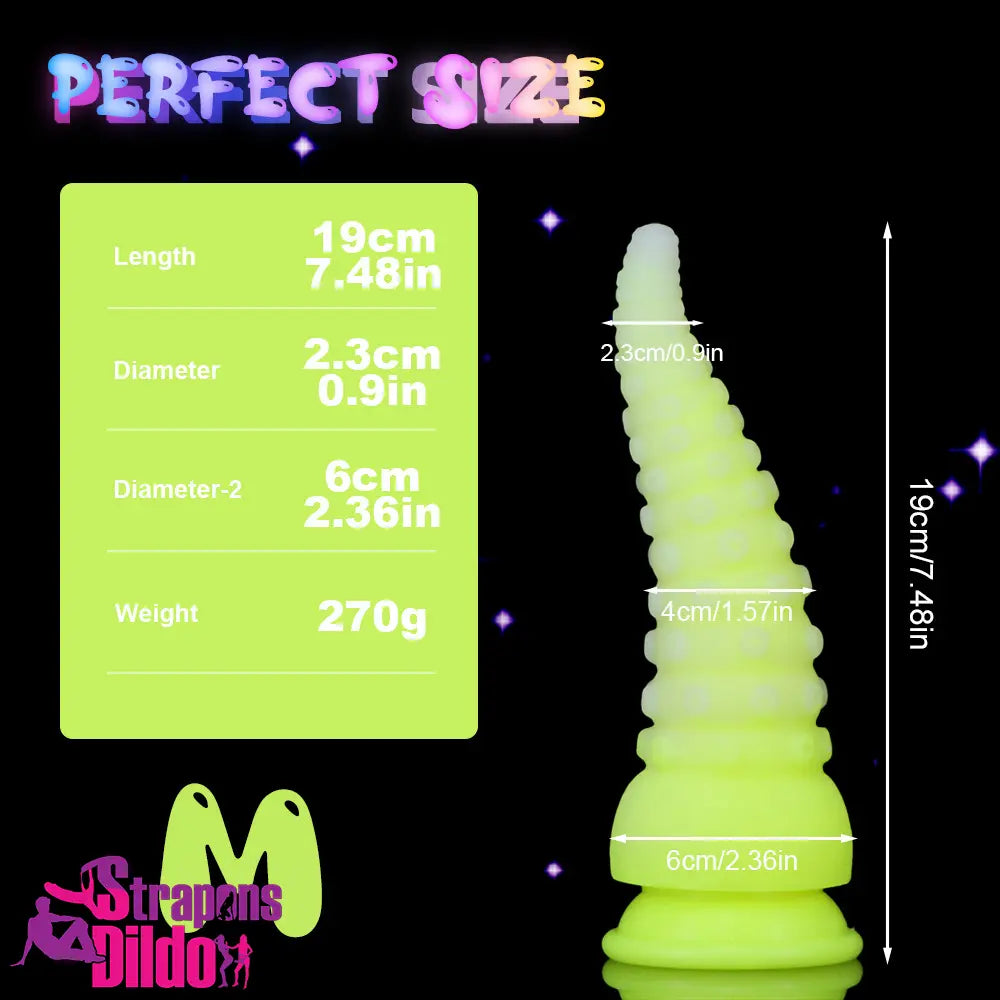 6.42in 7.48in 8.66in Fluorescent Octopus Tentacle Soft Real Female Dildo Strap ons Dildo