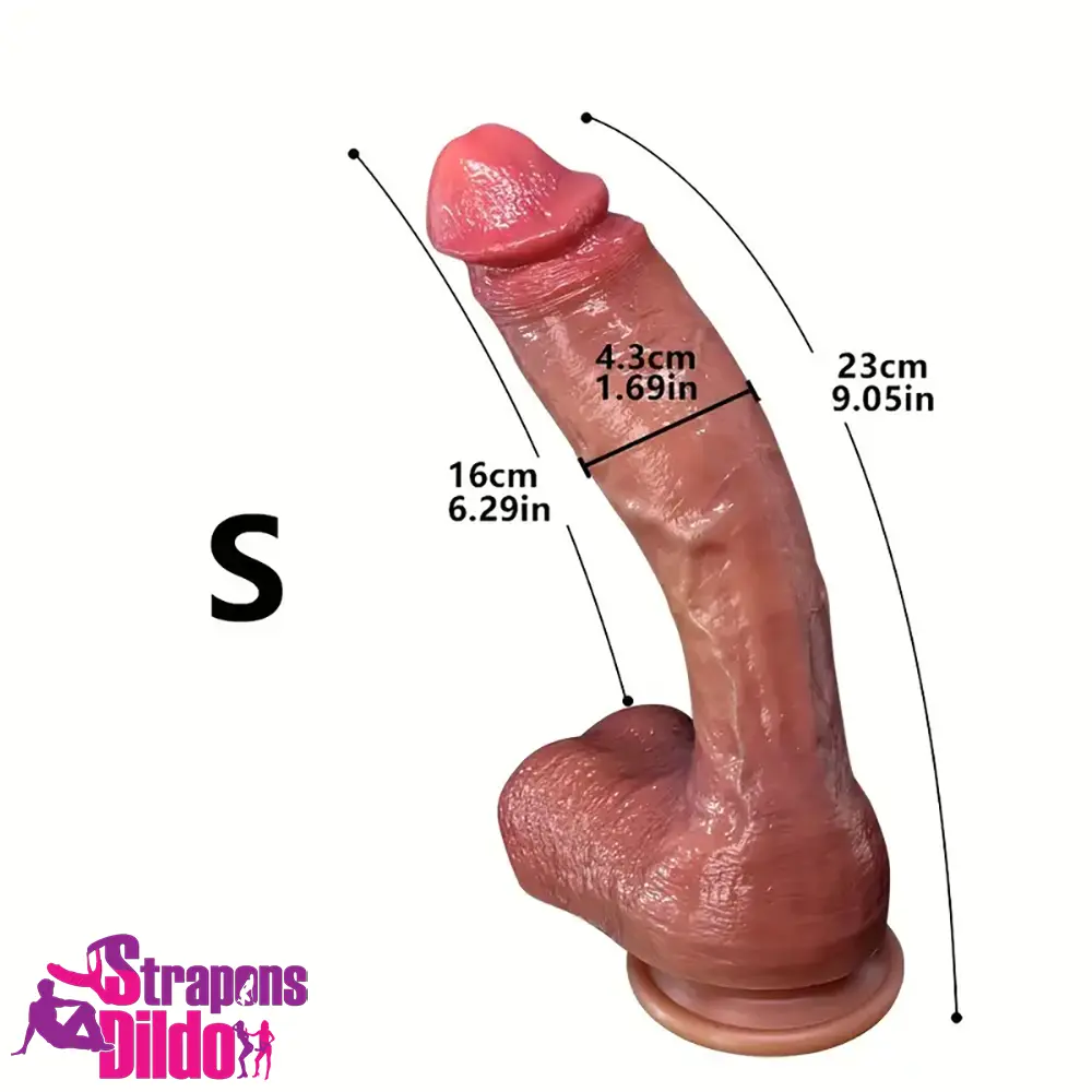 9.05in 10.43in 11.02in 12.2in 13.58in Soft Silicone Large Real Skin Dildo Strap ons Dildo