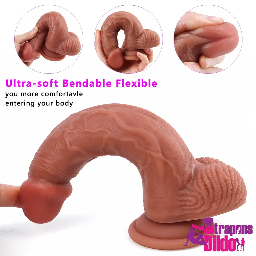 8.26in Lifelike Silicone Soft G Spot Anal Large Dildo For Adult Men Gay - Strap ons Dildo