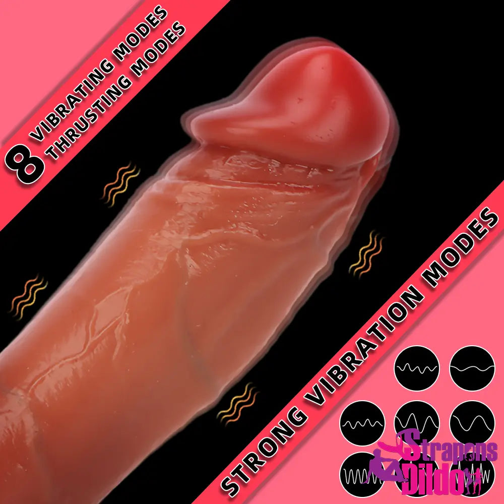 9.05in Realistic Auto Heating Thrusting Vibrating Dildo For Anal Orgasm Strap ons Dildo