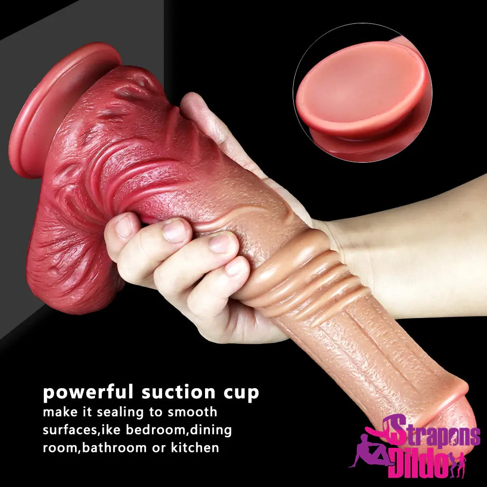 10.63in Real Touching Feeling Big Silicone Uncut Horse Animal Dildo Strap ons Dildo