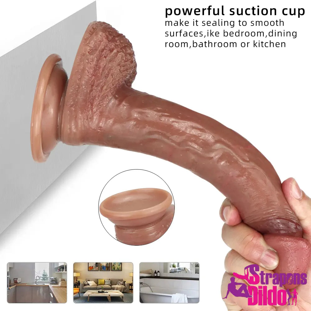 8.66in Real Big Silicone Suction Cup Soft Anal Lifelike Dildo For Women - Strap ons Dildo