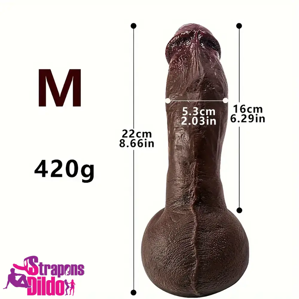 8.07in 8.66in 9.44in Ebony Silicone Soft Real Big Dildo For Adult Love Strap ons Dildo