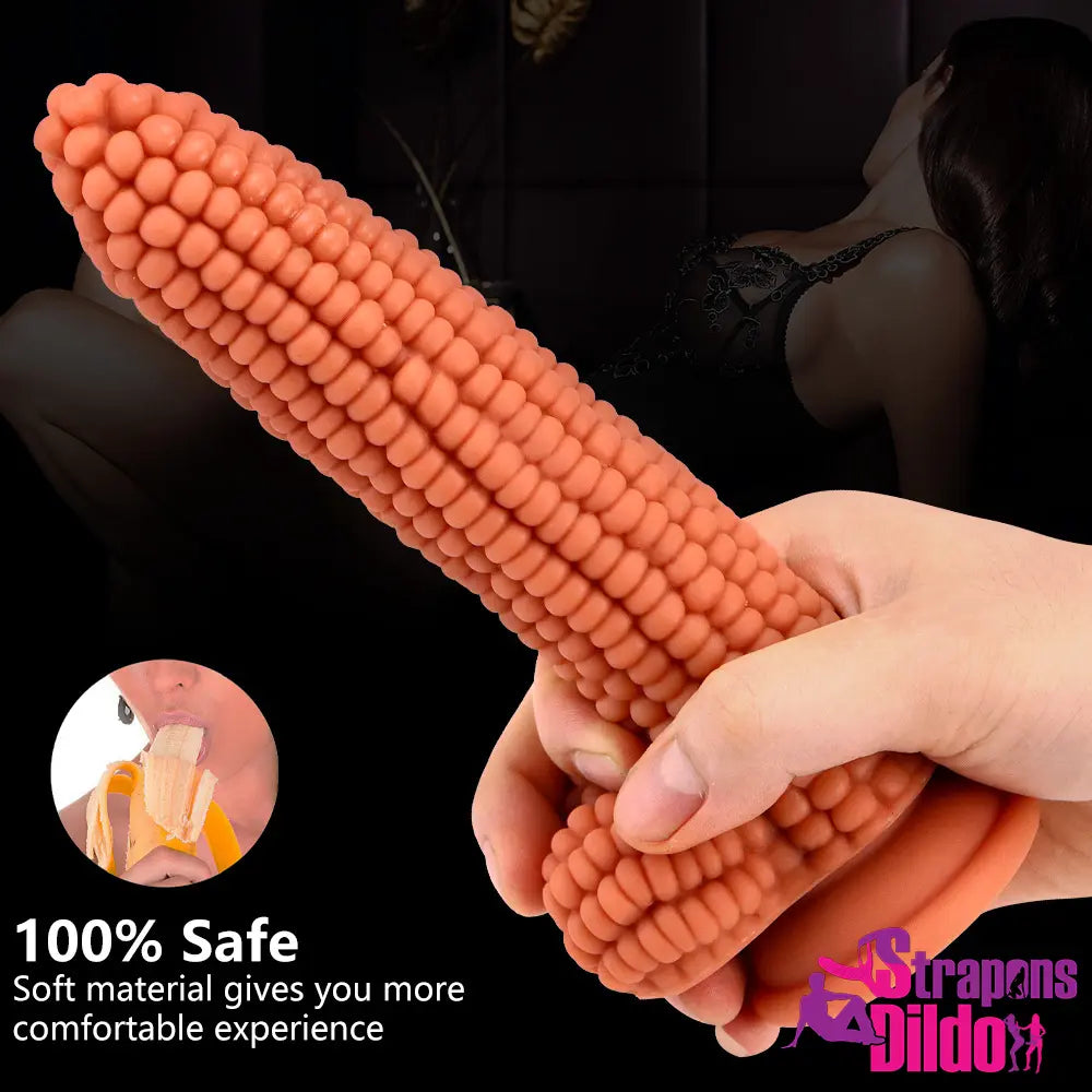 8.26in Silicone Soft Corn Cob Big Dildo Couples Gay Lesbian Sex Toy Strap ons Dildo