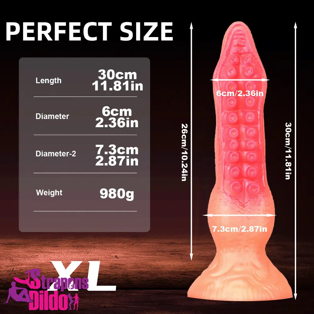 7.08in 9.06in 10.24in 11.81in Octopus Tentacle Silicone Soft Fantasy Dildo Strap ons Dildo