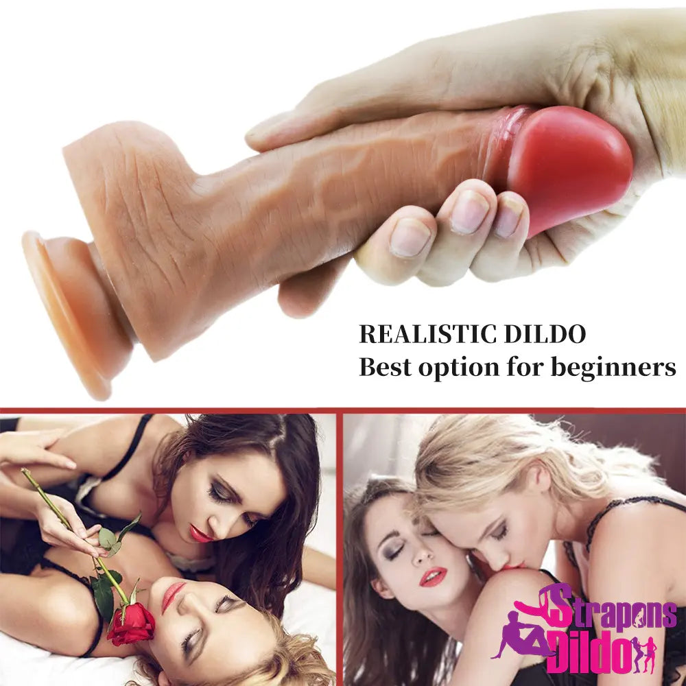 7.67in Lifelike Silicone Soft Real Penis Dildo Sex Toy For Women Orgasm Strap ons Dildo