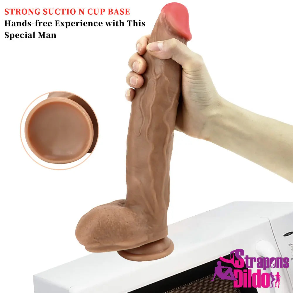 12.2in Big Soft Silicone Real Feeling Thick Dildo For Couples Gay Lesbian Strap ons Dildo