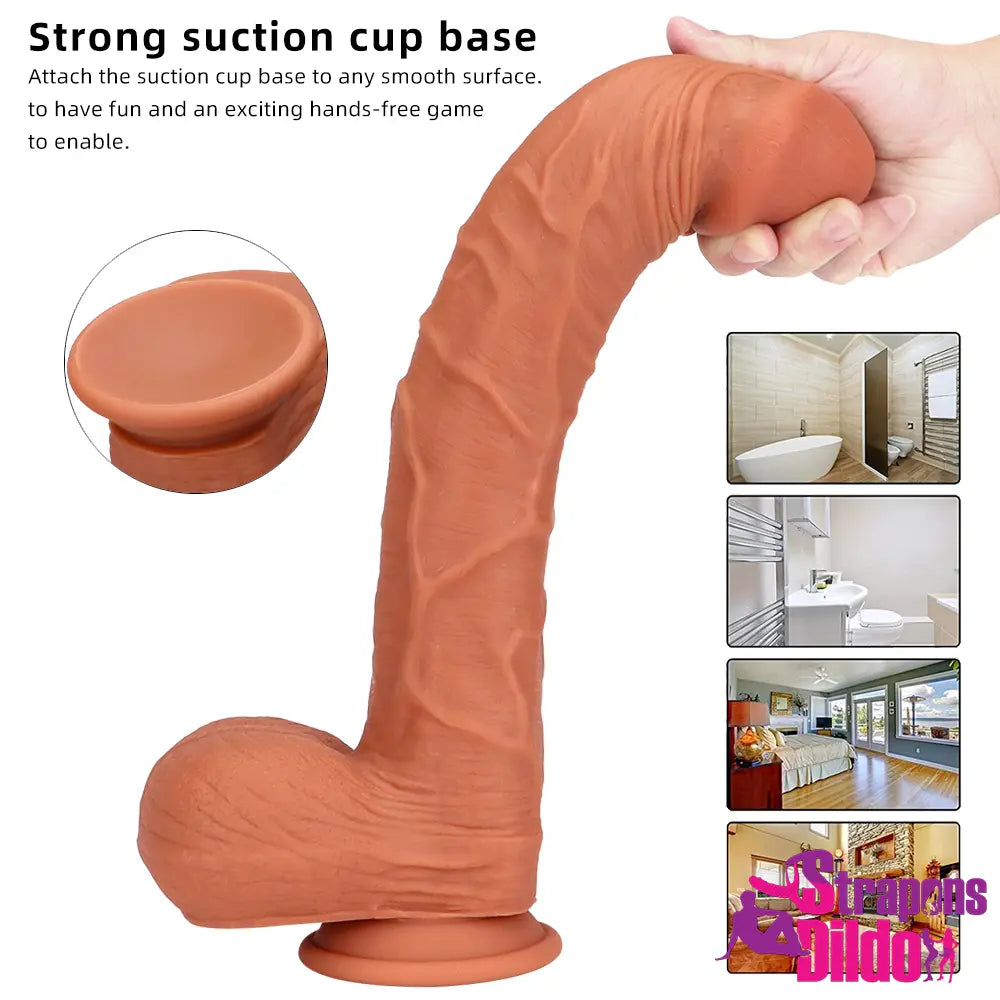 13.38in G-spot Curved Stimulation Realistic Big Long Silicone Soft Dildo - Strap ons Dildo