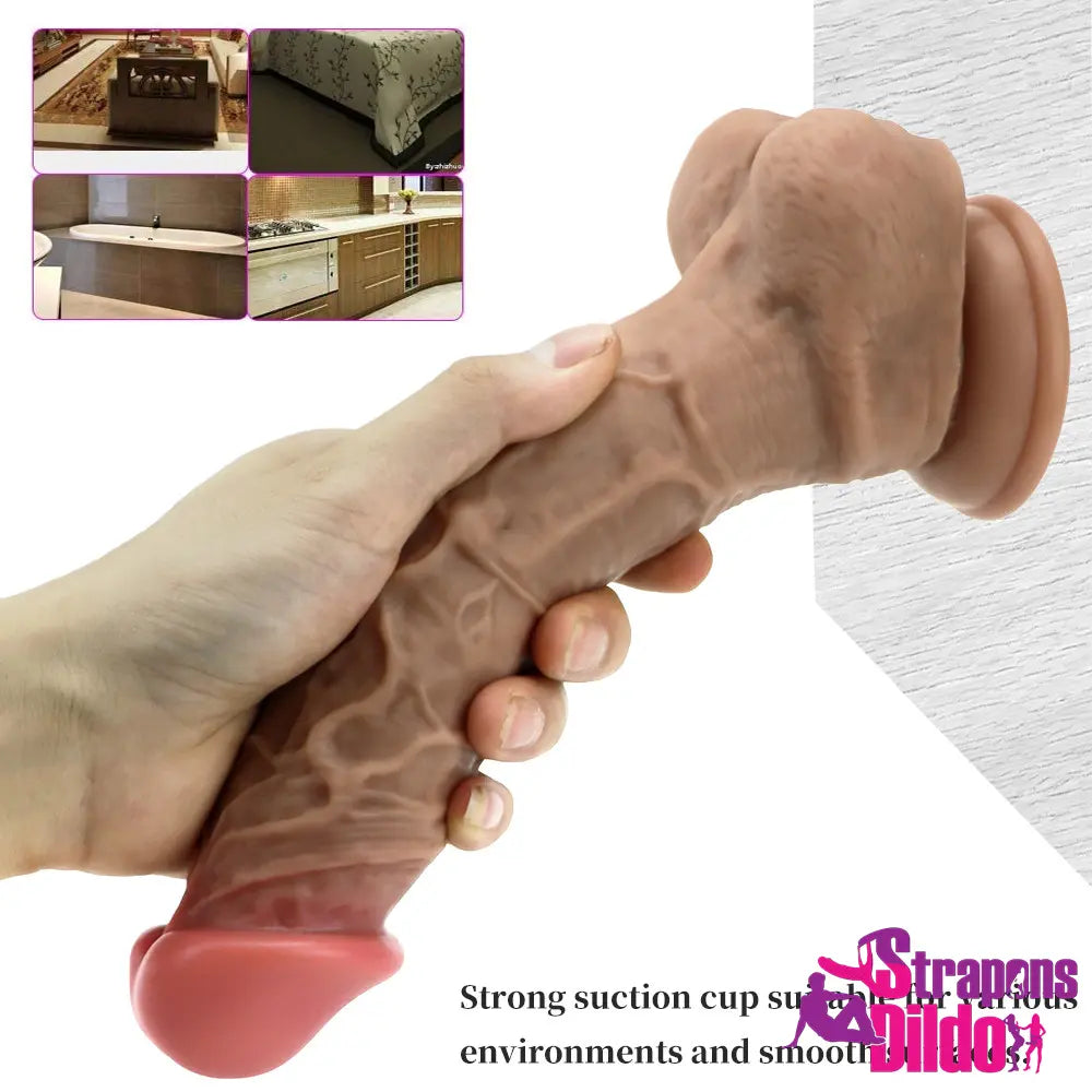 9.45in Silicone Soft Lifelike Real Feeling Dildo For Couples Gay Lesbian Strap ons Dildo