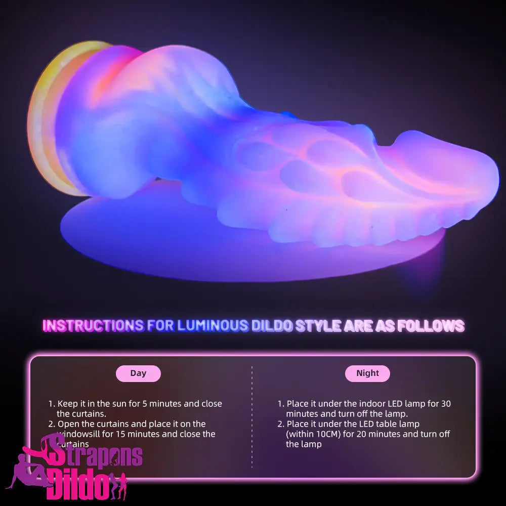 8.46in Colored Luminous Silicone Big Soft Dildo For G-spot Stimulation Strap ons Dildo