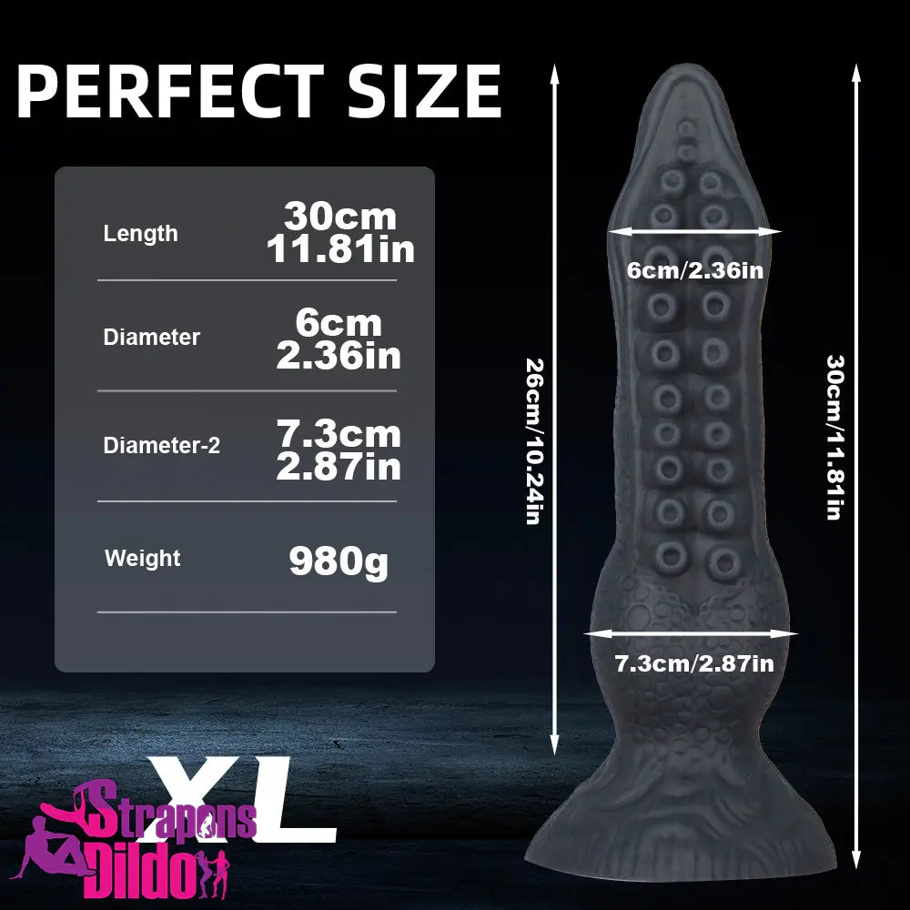 7.08in 9.06in 10.24in 11.81in Octopus Tentacle Silicone Soft Fantasy Dildo Strap ons Dildo