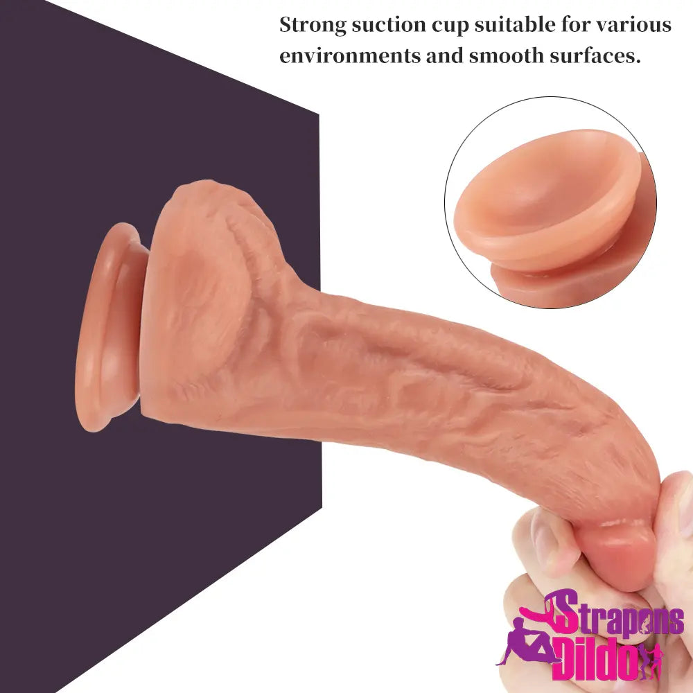 8.26in Real Big Silicone Suction Cup Soft Anal Lifelike G Spot Male Dildo - Strap ons Dildo