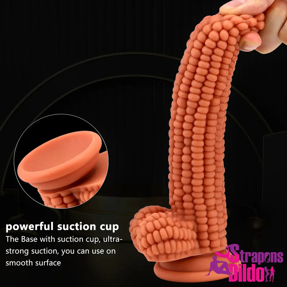 8.26in Silicone Soft Corn Cob Big Dildo Couples Gay Lesbian Sex Toy Strap ons Dildo