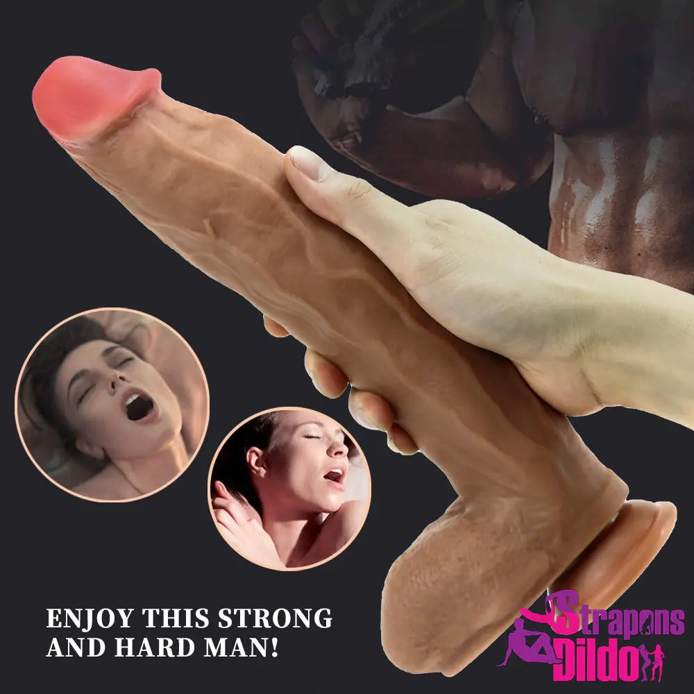 12.2in Big Soft Silicone Real Feeling Thick Dildo For Couples Gay Lesbian Strap ons Dildo