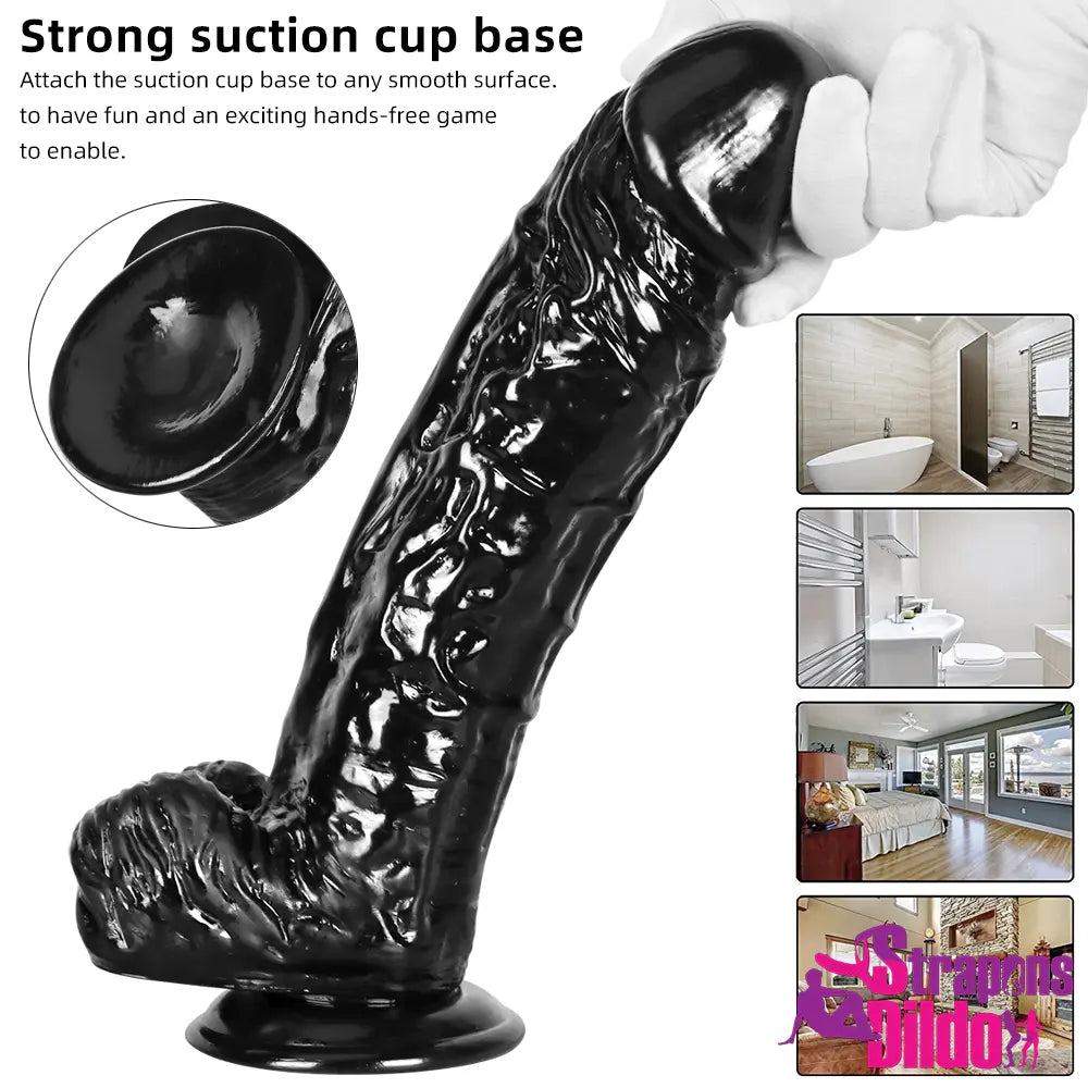 9.84in 12.6in Big Black Penis Thick Dildo Vagina Masturbator Sex Toy - Strap ons Dildo