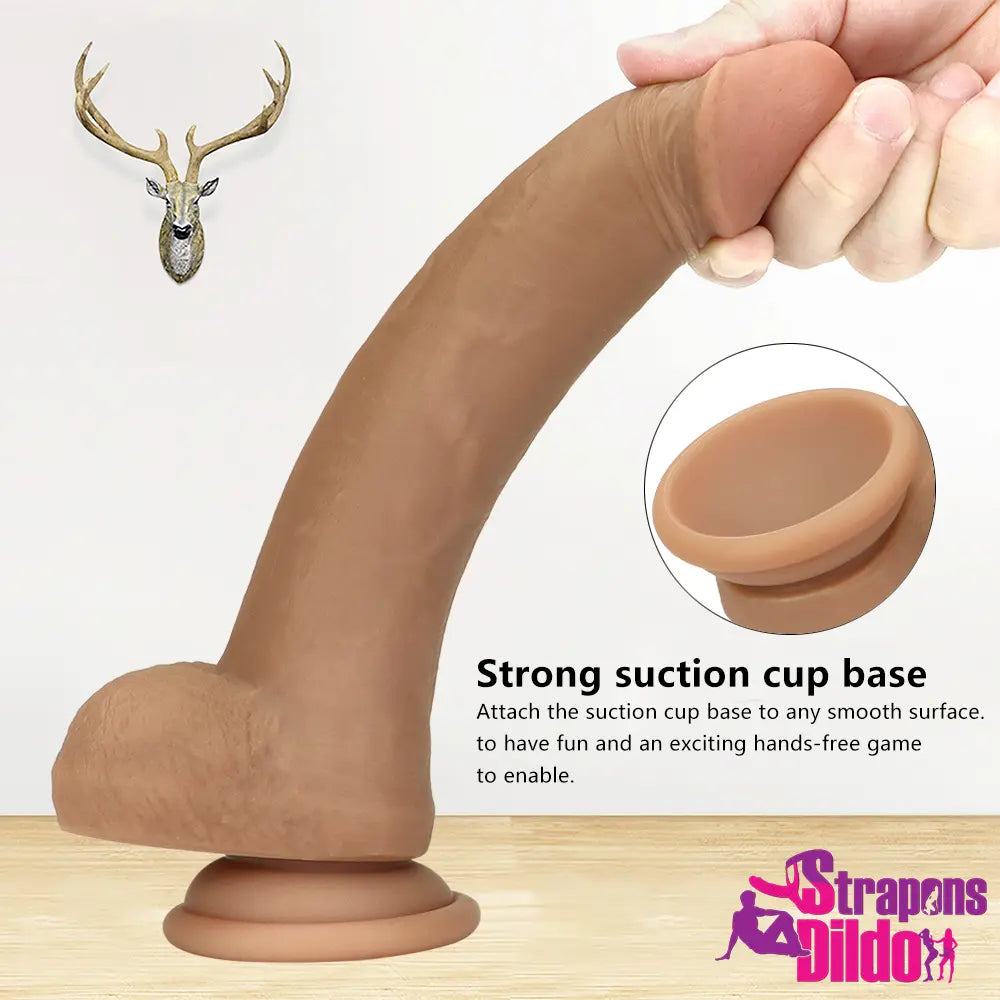 8.85in Silicone Soft Big Prostate G Spot Dildo For Anal Stimulation Strap ons Dildo